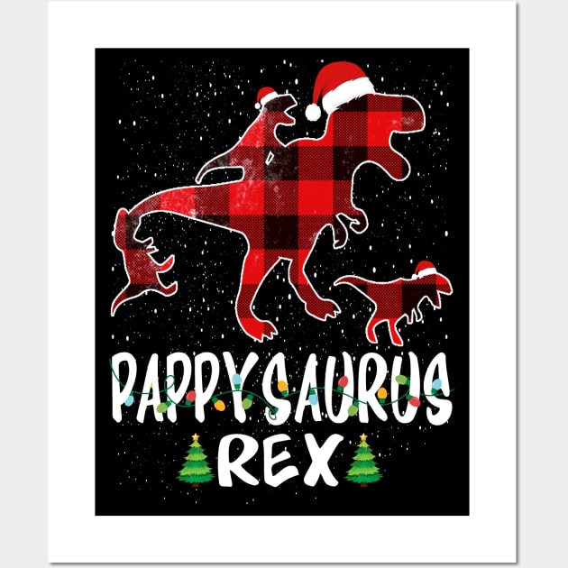 Pappy T Rex Matching Family Christmas Dinosaur Shirt Wall Art by intelus